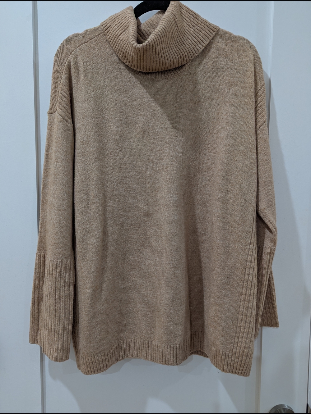 LOFT Oversized Cowl Neck Sweater - Beige